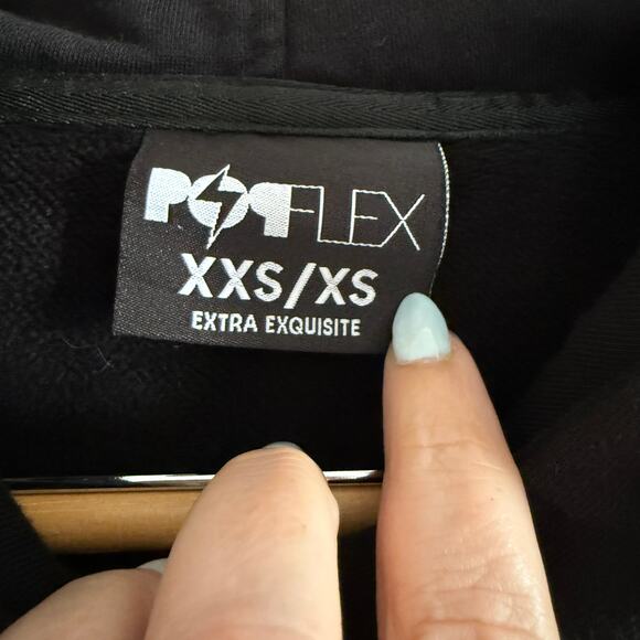 POPFLEX | Black Pullover Cloud Hoodie  | Extra Small - Picture 4 of 5